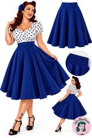 Miss Royal Blue – Kongeblå 50'er swingnederdel i plus size